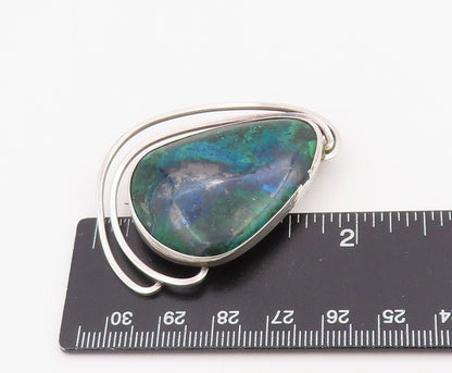 925 Sterling Silver Vintage Brooch ISRAEL Modernist Eilat Stone Pin  BP12285