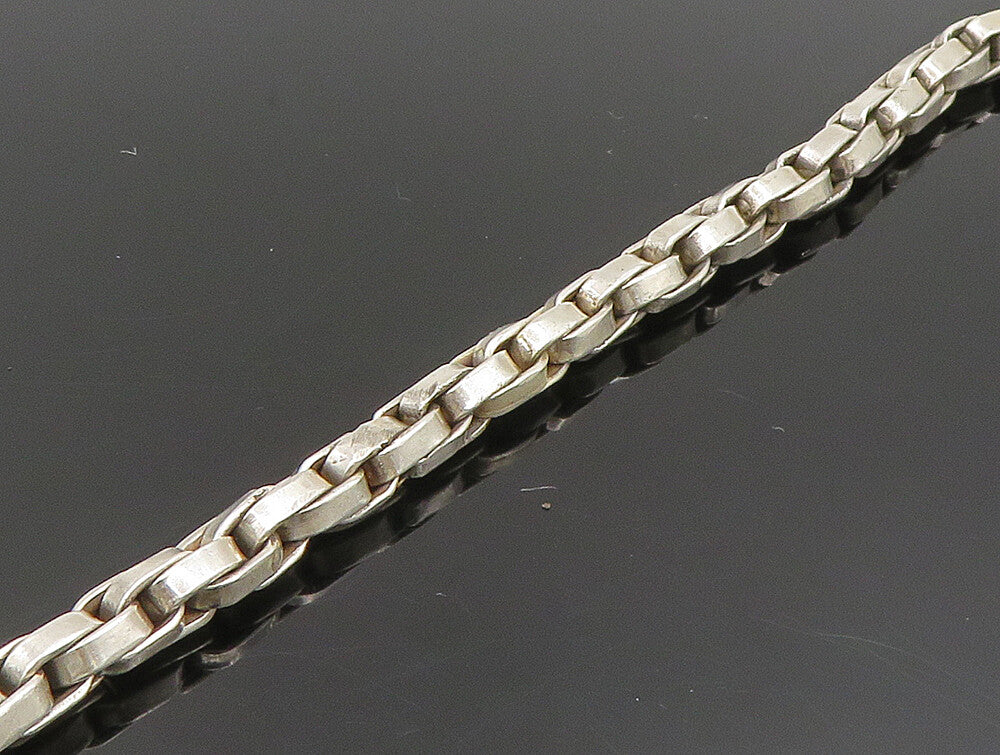925 Sterling Silver Vintage Interlocking Link Chain Necklace NE3803