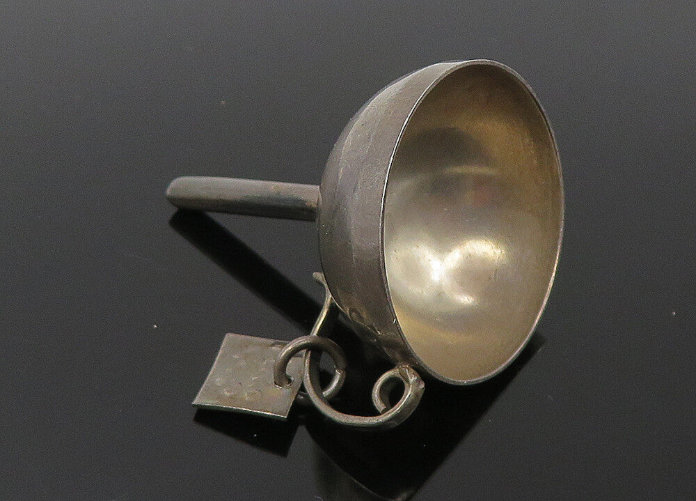 MEXICO 925 Sterling Silver  Vintage Oxidized Smooth Dome Trinket  TR1834