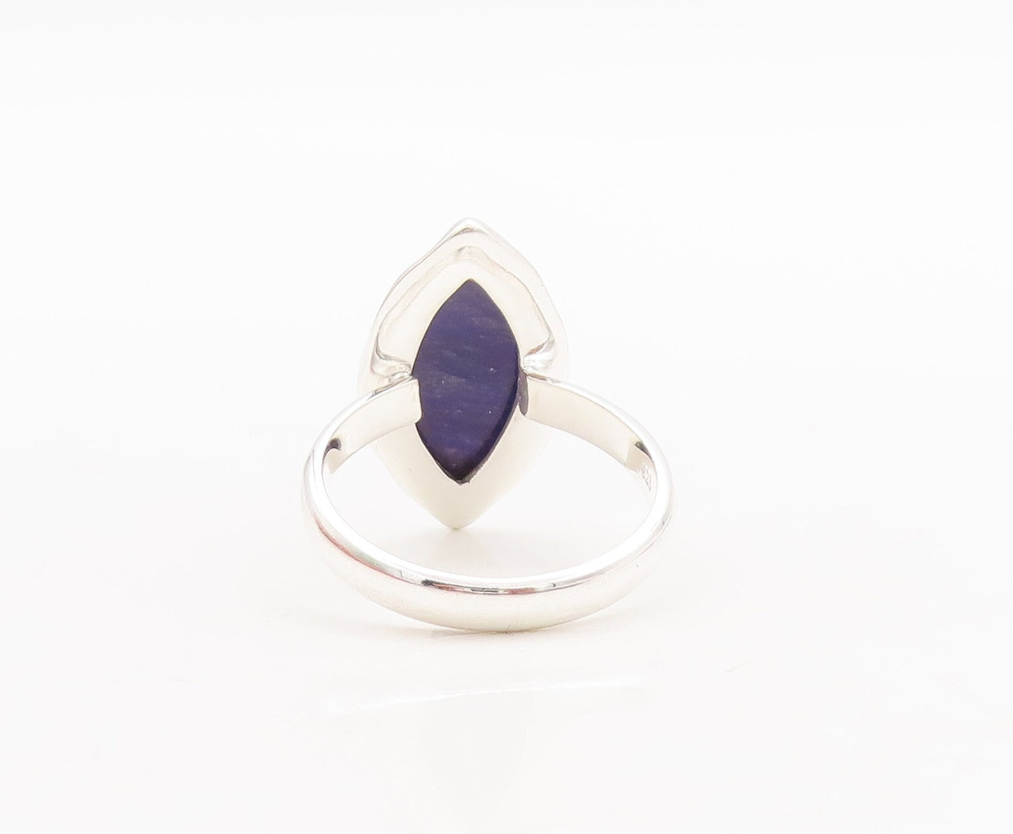 925 Sterling Silver Vintage Ring Marquise Cut Purple Gemstone  Sz 7  RG29789