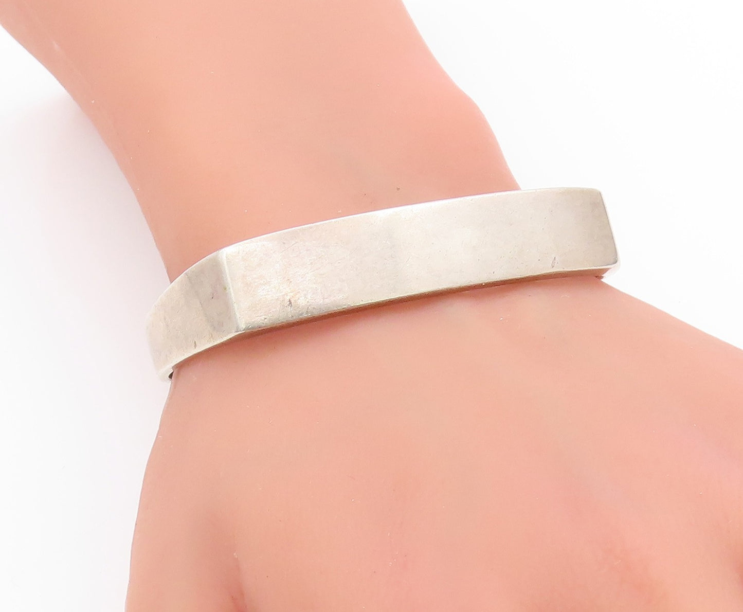 925 Sterling Silver Vintage Bracelet EUROPE Minimalist Polished Cuff  BT11365