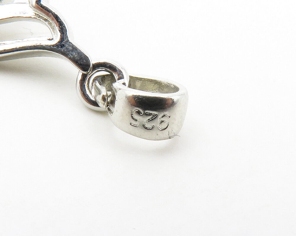 925 Sterling Silver  Sparkling Cubic Zirconia Petite Swirl Pendant  PT13604