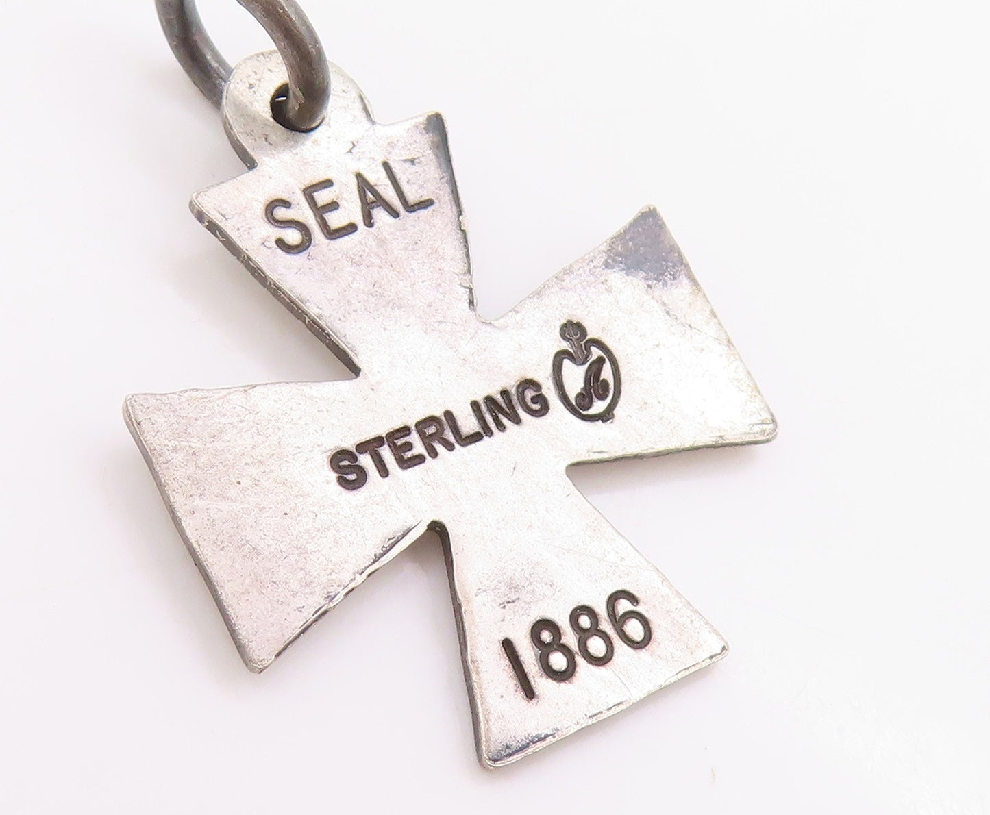 925 Sterling Silver Vintage Pendant 1866 Antique Maltese Religious Cross PT25599