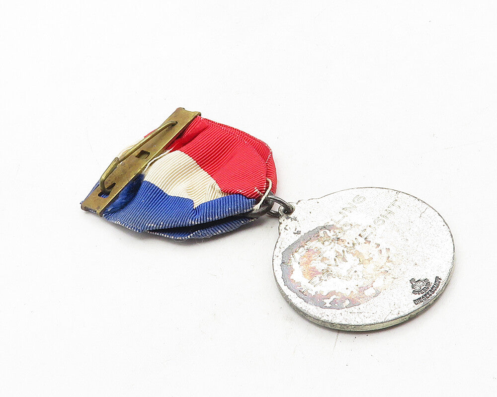 925 Sterling Silver  Vintage Antique Athletic Club Medal Brooch Pin  BP4067