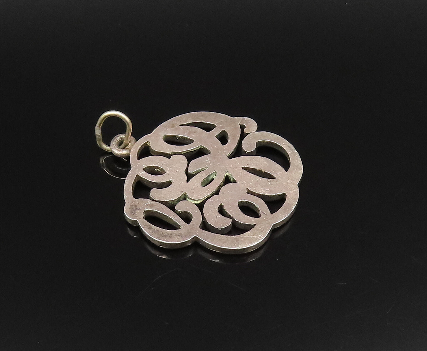 925 Sterling Silver  Vintage Knotted Abstract Cutout Pendant  PT21699
