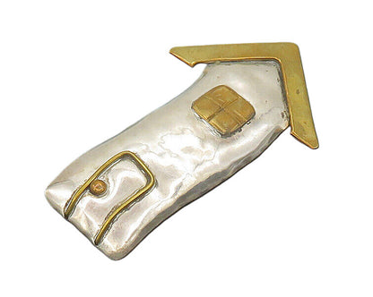 LOUIS BOOTH 925 Sterling Silver  Vintage Modernist House Brooch Pin  BP8273