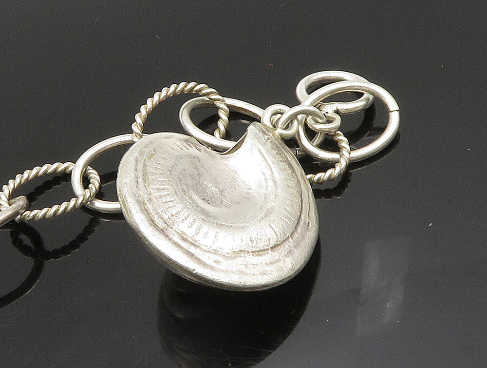 925 Silver  Vintage Hollow Spiral Pendant Open Circle Link Bracelet  BT9382