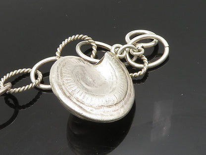 925 Silver  Vintage Hollow Spiral Pendant Open Circle Link Bracelet  BT9382