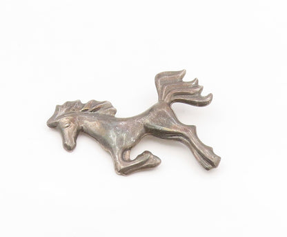 925 Sterling Silver Vintage Brooch KABANA Running Horse Figurine Pin  BP12127