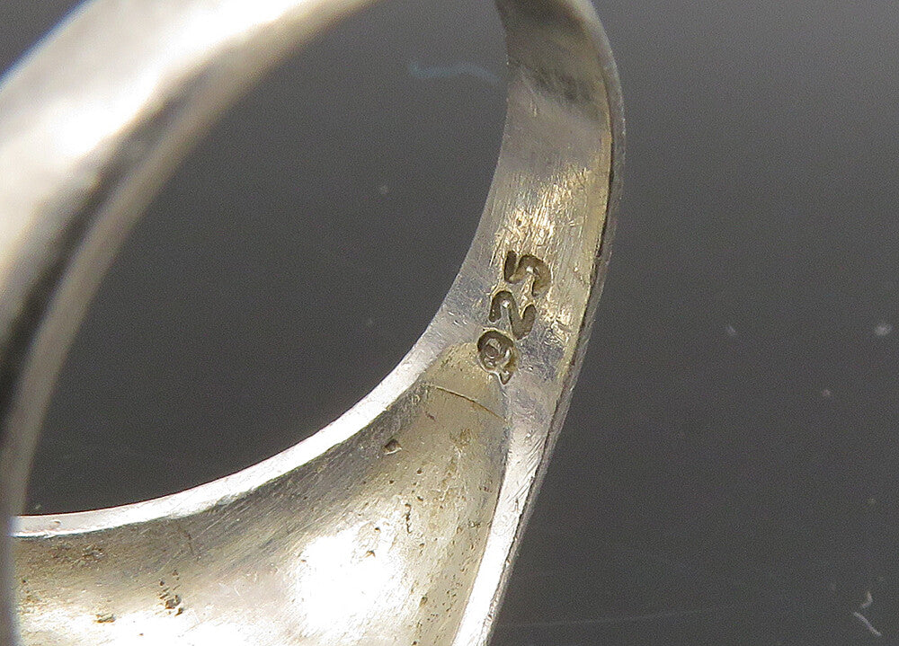 925 Sterling Silver  Vintage Dotted Detail Pointed Band Ring Sz 6  RG22791