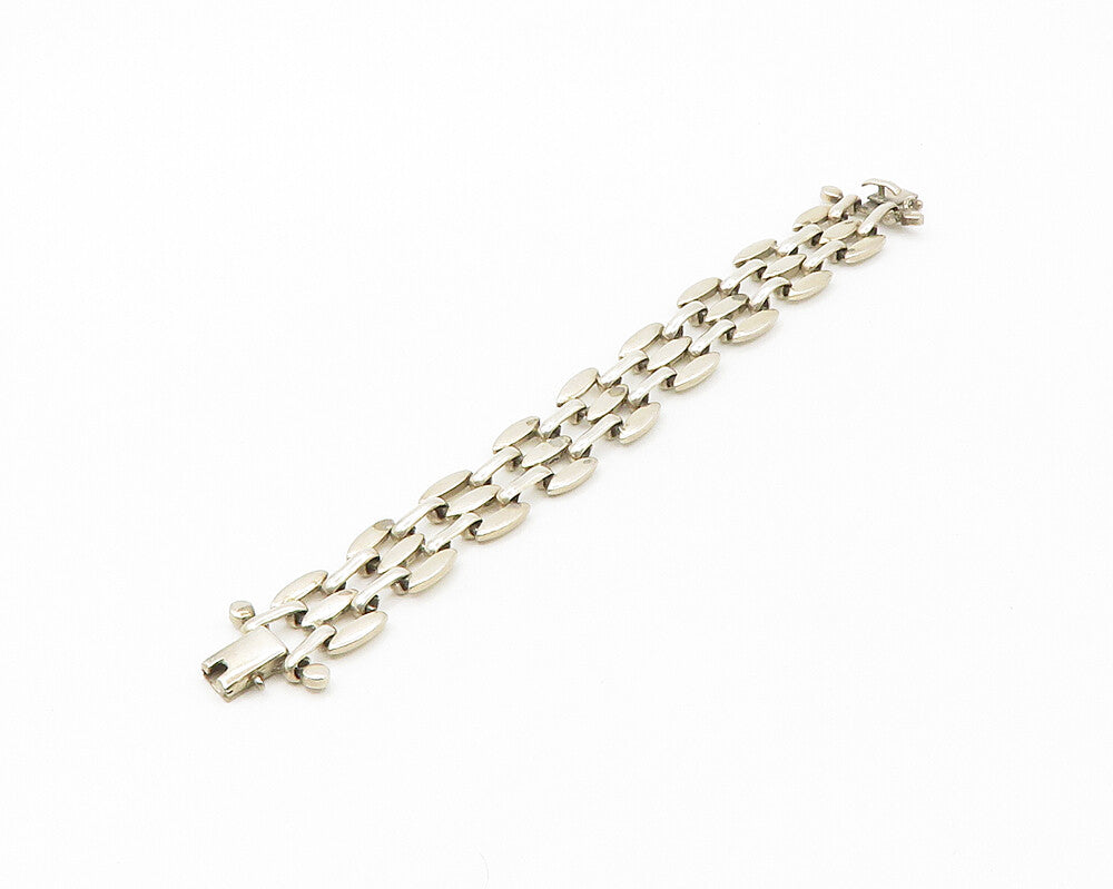 MEXICO 925 Silver  Vintage Minimalist Brick Layer Style Chain Bracelet  BT6929