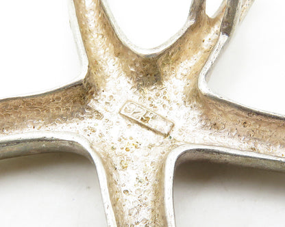 925 Sterling Silver  Vintage Dark Tone Smooth Starfish Motif Pendant  PT14144
