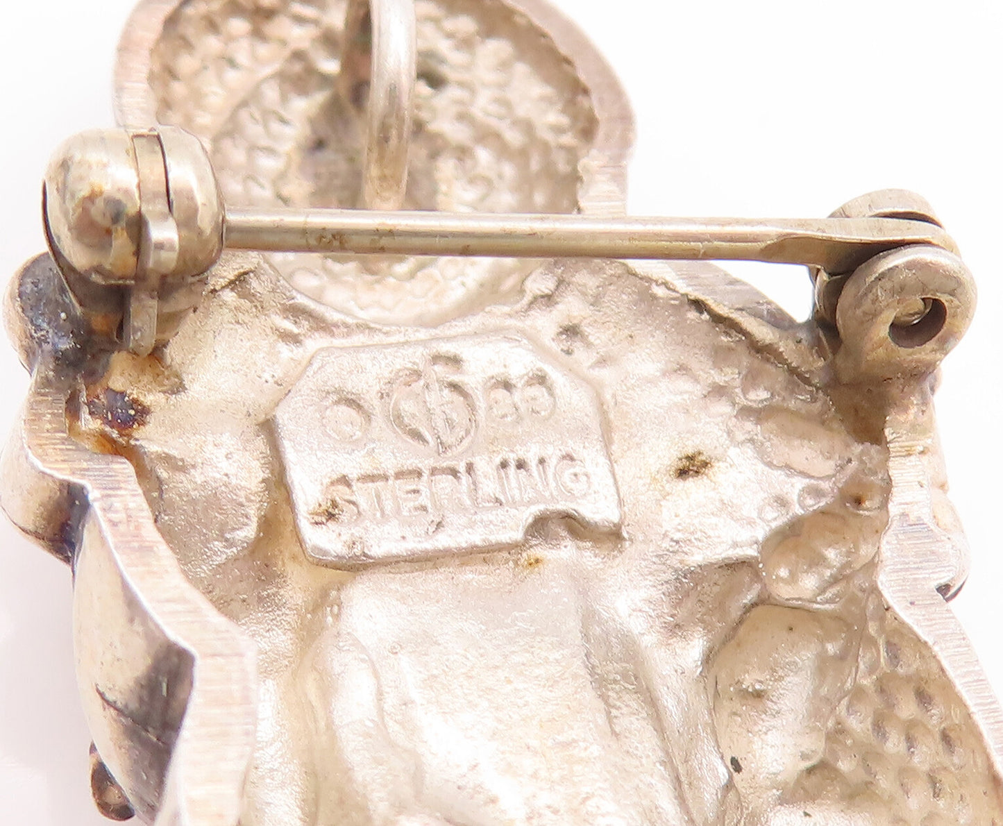 925 Sterling Silver Vintage Brooch Pin CAROL FELLEY 3D Laughing Toddler  BP11069