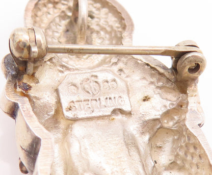 925 Sterling Silver Vintage Brooch Pin CAROL FELLEY 3D Laughing Toddler  BP11069