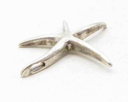 925 Sterling Silver  Vintage Petite Starfish Motif Smooth Shiny Pendant PT9853