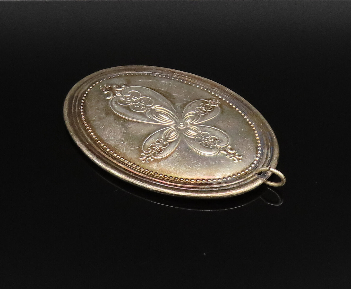 TOWLE 925 Silver  Vintage 1972 Hollow Dove Birds & Cross Drop Pendant  PT21475