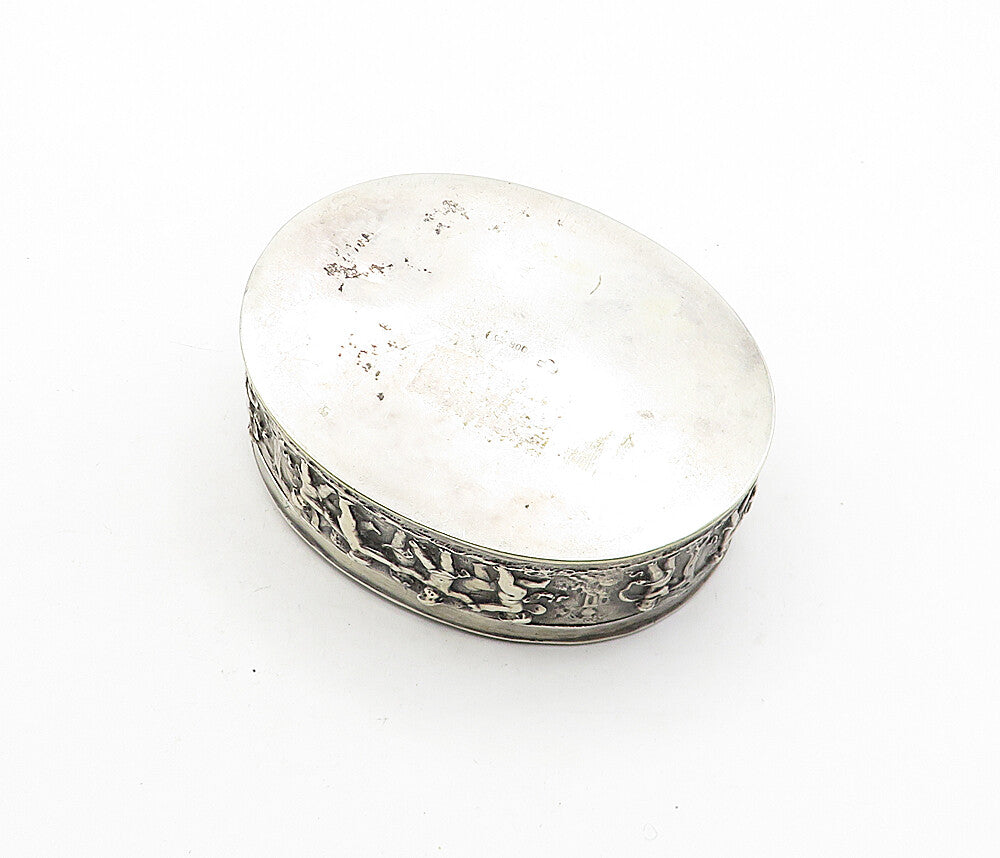 GERMANY Solid Silver Vintage Antique Dancing Scene Jewelry Box (OPENS) TR1150