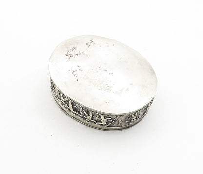 GERMANY Solid Silver Vintage Antique Dancing Scene Jewelry Box (OPENS) TR1150