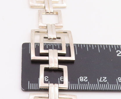 925 Sterling Silver Vintage Bracelet DOBBS Open Geometric Square Link  BT11819