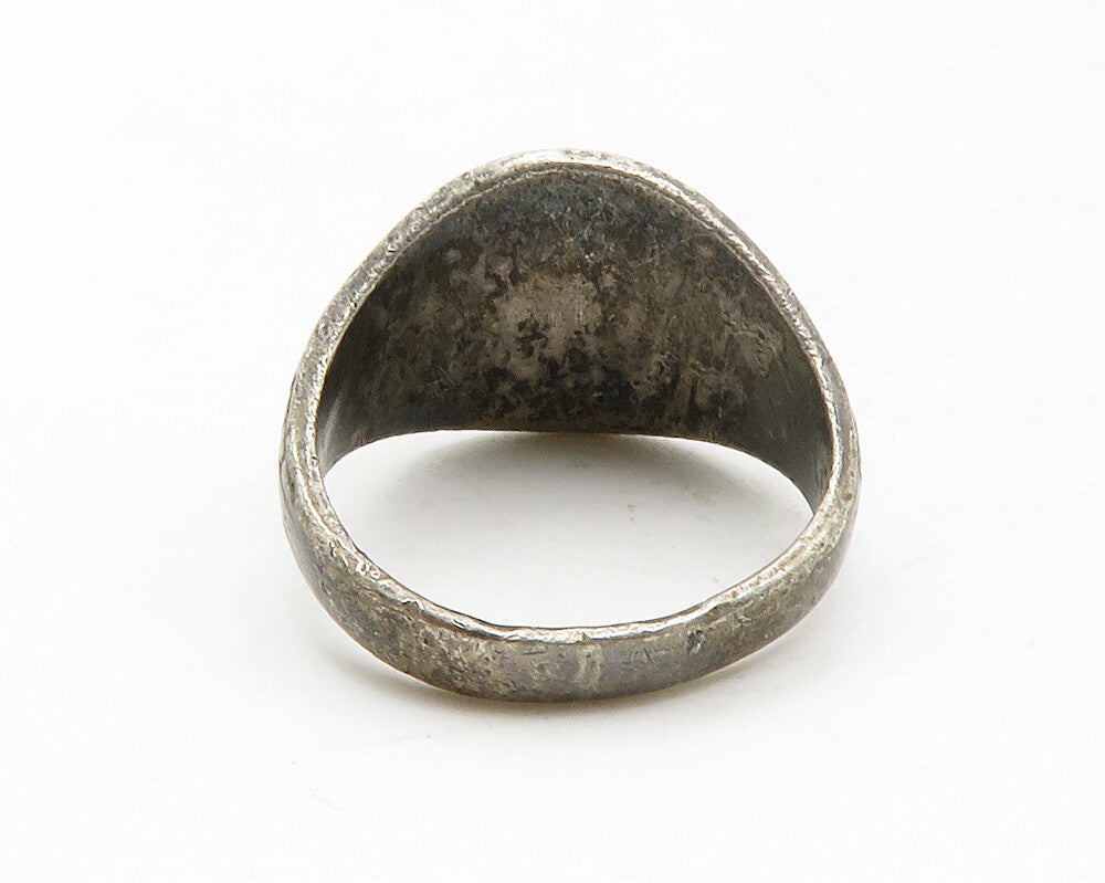 METAL ARTS 925 Silver  Vintage St. Cecelia's School Band Ring Sz 6  RG12892