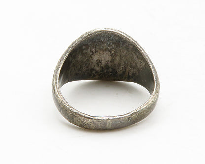 METAL ARTS 925 Silver  Vintage St. Cecelia's School Band Ring Sz 6  RG12892