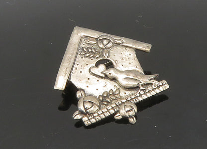 925 Sterling Silver  Vintage Mary Engelbreit Bird House Brooch Pin  BP8184