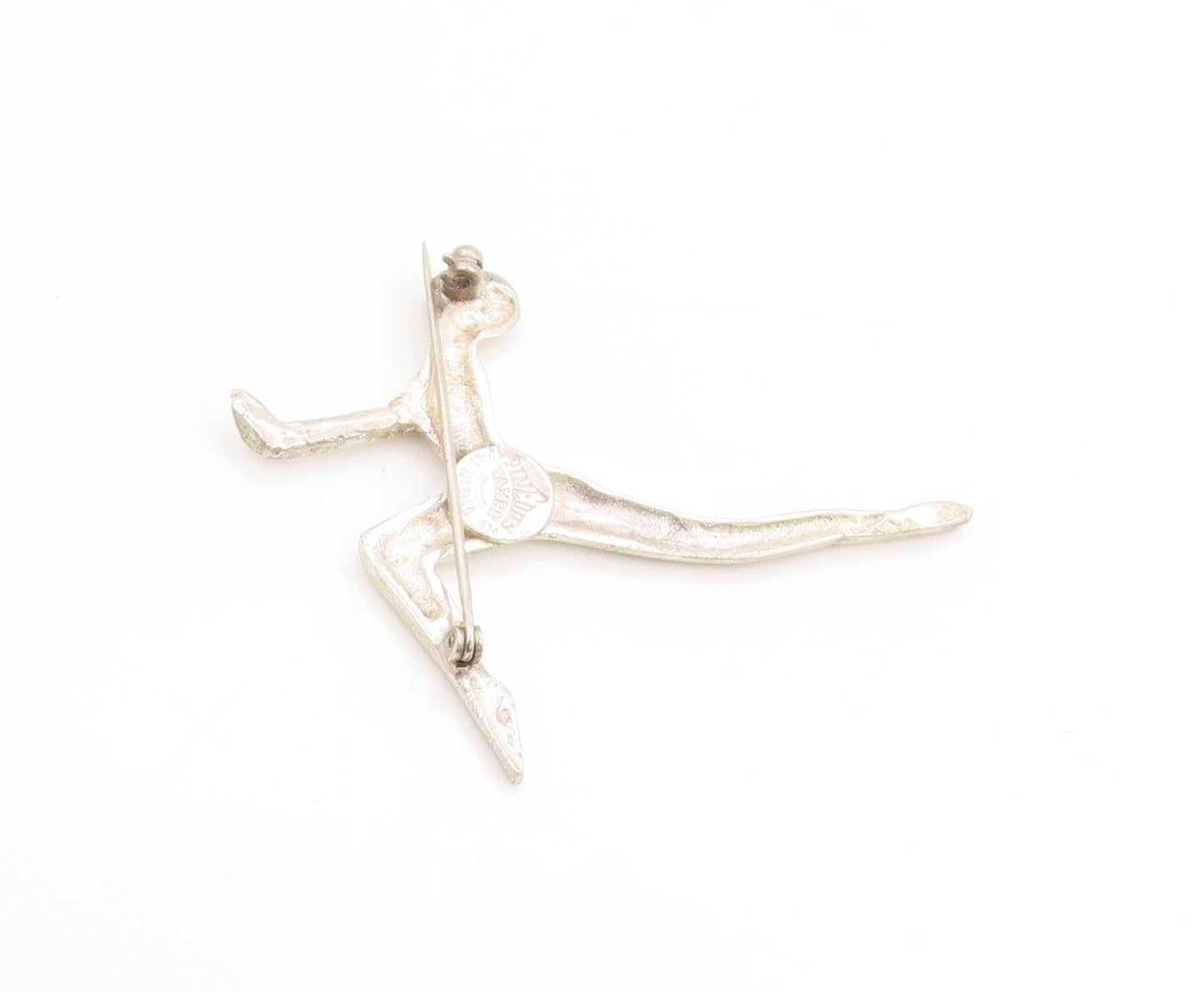 925 Sterling Silver Vintage Brooch ANTONIA PINEDA Gymnast Figural Pin  BP11907