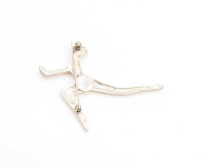925 Sterling Silver Vintage Brooch ANTONIA PINEDA Gymnast Figural Pin  BP11907