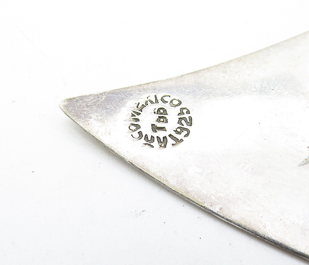 MEXICO 925 Sterling Silver  Vintage Two Tone Modernist Brooch Pin  BP2030