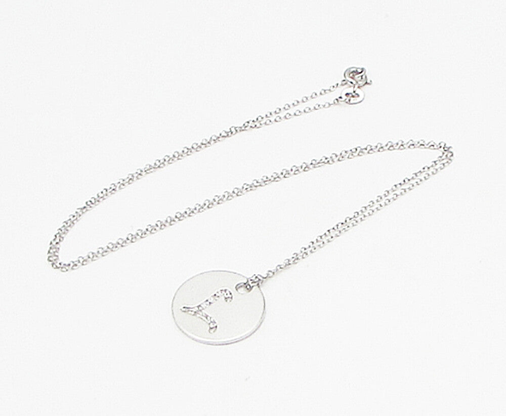 925 Sterling Silver  .10ctw Genuine Diamonds L Initial Pendant & Chain  PT2456
