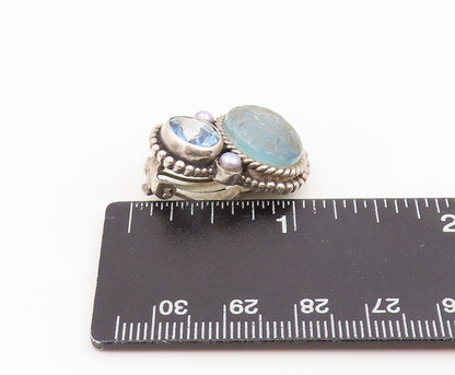 925 Sterling Silver Vintage Earrings STEPHEN DWECK Gemstone Clip On  EG14285