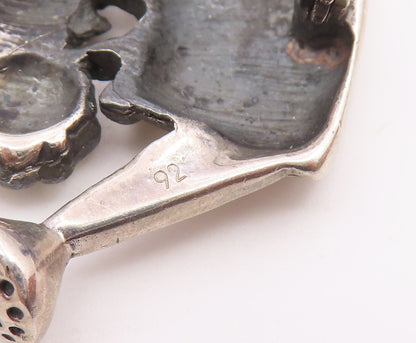 925 Sterling Silver  Vintage Shiny Watering Can With Flowers Brooch Pin BP3519