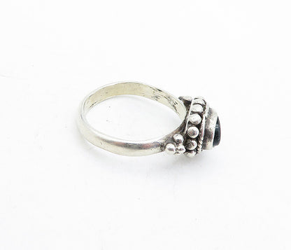 925 Sterling Silver  Vintage Black Onyx Dome Cluster Band Ring Sz 7.5  RG5034