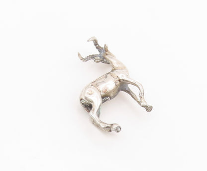 925 Sterling Silver Vintage Paper Weight 3D Carved Walking Deer  TR3886