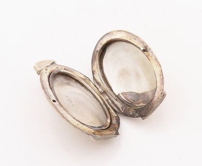 925 Sterling Silver Vintage Pendant Swirly Carved Oval Locket (OPENS)  PT23184