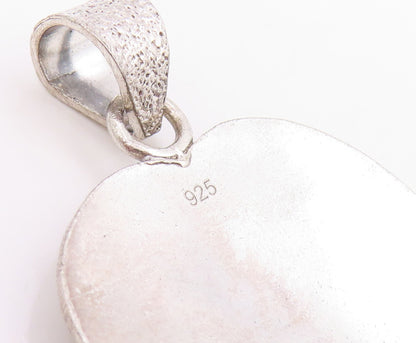 925 Sterling Silver Vintage Pendant Pear Cut Citrine Modern Love Heart  PT25720