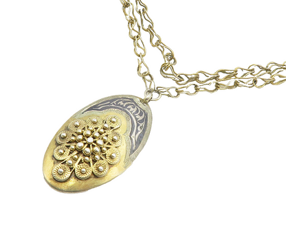 SIAM 925 Silver  Vintage Embellished Floral Design Chain Necklace  NE2312
