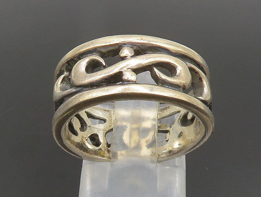 925 Sterling Silver  Vintage Vine Swirl Eternity Band Ring Sz 8.5  RG24416