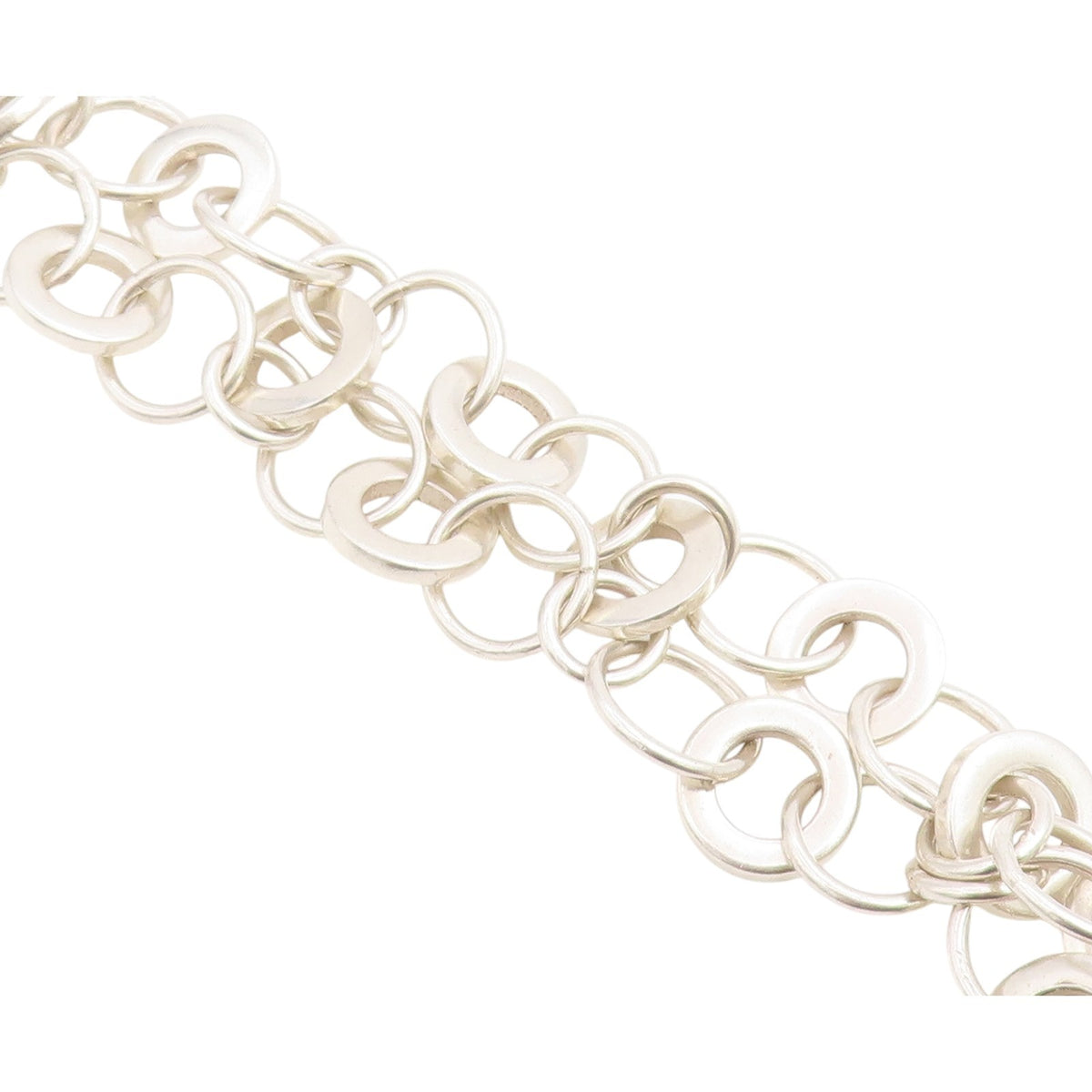 925 Sterling Silver Vintage Bracelet MEXICO Interlocking Circles Link  BT12211
