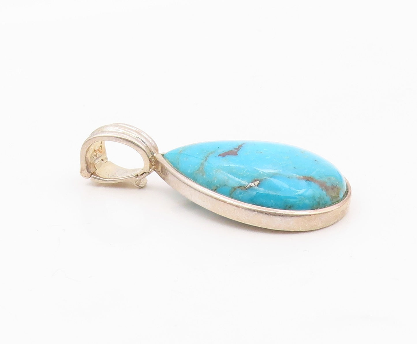 WHITNEY KELLY 925 Silver  Vintage Pear Shaped Turquoise Drop Pendant  PT20193