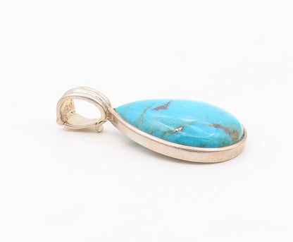 WHITNEY KELLY 925 Silver  Vintage Pear Shaped Turquoise Drop Pendant  PT20193