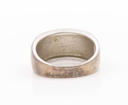 925 Sterling Silver Vintage Ring Minimalist Rough Finish Band  Sz 8  RG33368