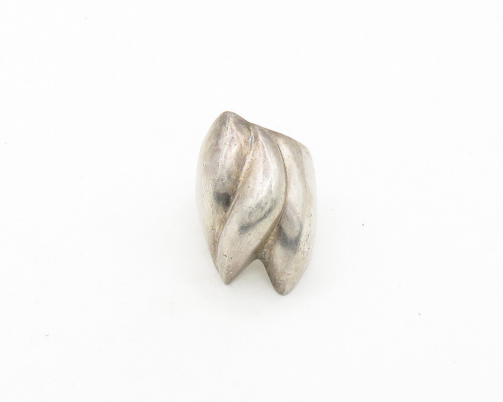 MEXICO 925 Sterling Silver Vintage Heavy Modernist Sculpted Ring Sz 7 RG19885