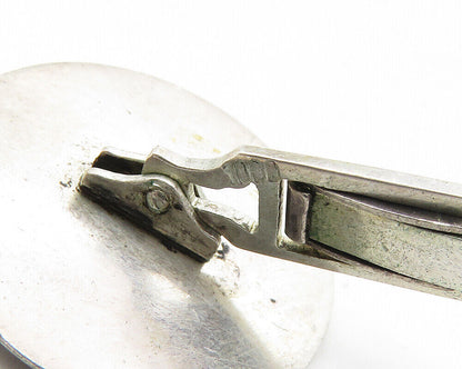 925 Sterling Silver  Vintage Oxidized Face Profile Round Cuff Links  TR1725