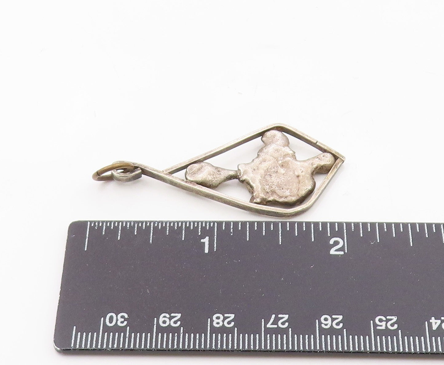925 Silver  Vintage Modernist Abstract Open Diamond Shaped Pendant  PT20831