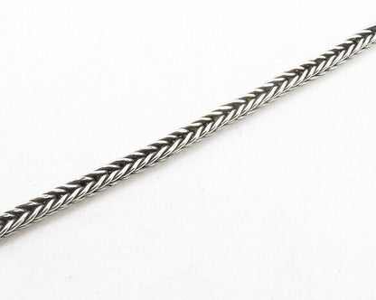 925 Sterling Silver  Vintage Shiny Open Geometric Wheat Chain Necklace  NE2117