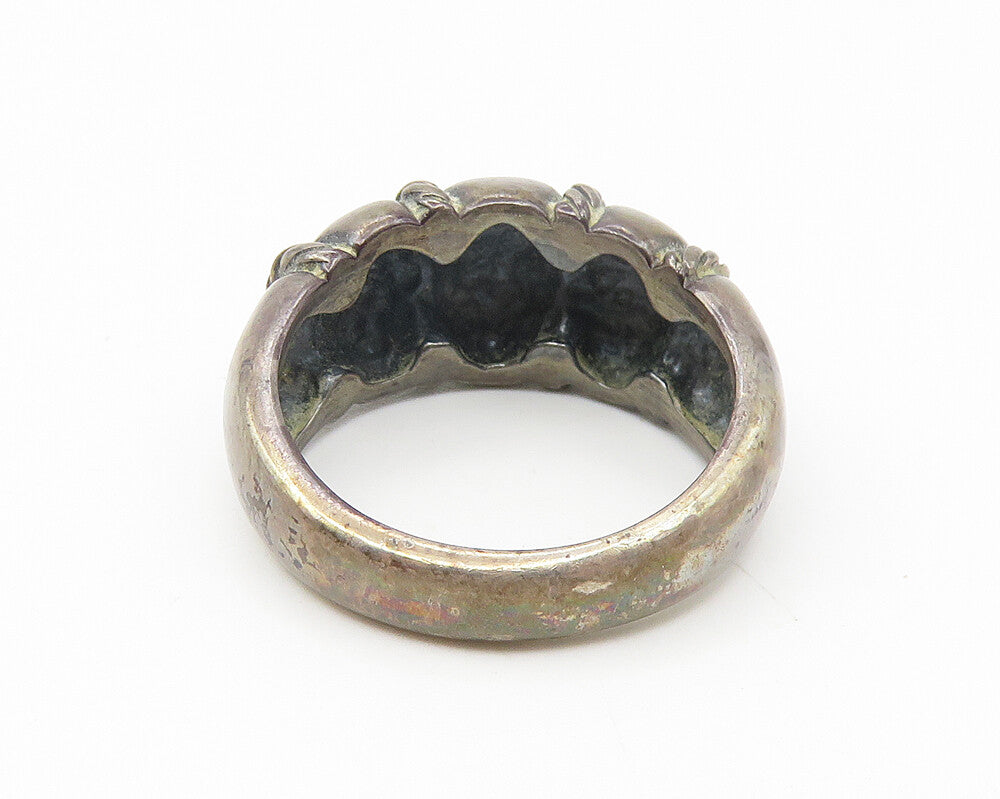 KABANA 925 Sterling Silver  Vintage Dark Tone Dome Band Ring Sz 6  RG10888