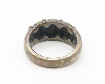 KABANA 925 Sterling Silver  Vintage Dark Tone Dome Band Ring Sz 6  RG10888