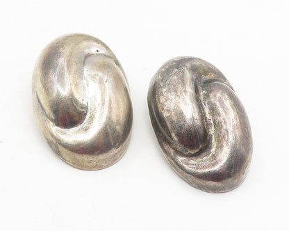 MEXICO 925 Sterling Silver  Vintage Bubble Swirl Non Pierce Earrings  EG6116