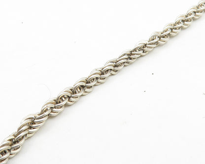 925 Sterling Silver  Vintage Floral Leaf Vine Twist Chain Necklace  NE3227